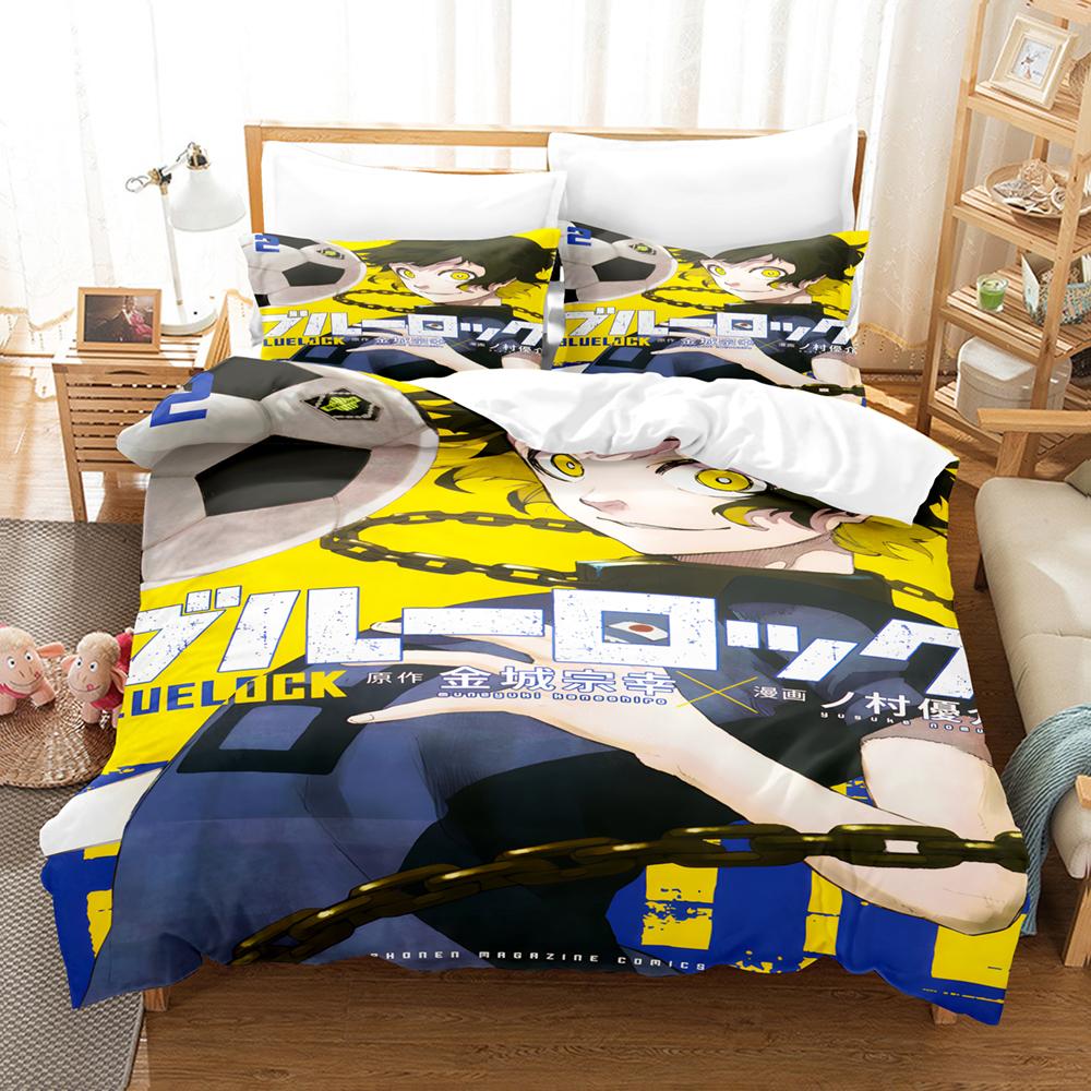 

Blue Lock Bedding Set Hot Anime Duvet Cover Set With Pillowcases King Queen Twin Double Size Comforter Cover Set For Teens EU single(135x200cm)