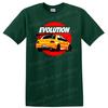 Evo Car Art T Shirt for Car Enthusiasts Cool Tee Retro Graphic Design Orange