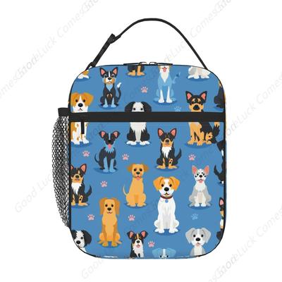 Cute Dogs Breeds Lunch Box for Women Men Kids Adult Insulated Lunch Bag Reusable Lunch Cooler Tote Bag Portable Lunchbox