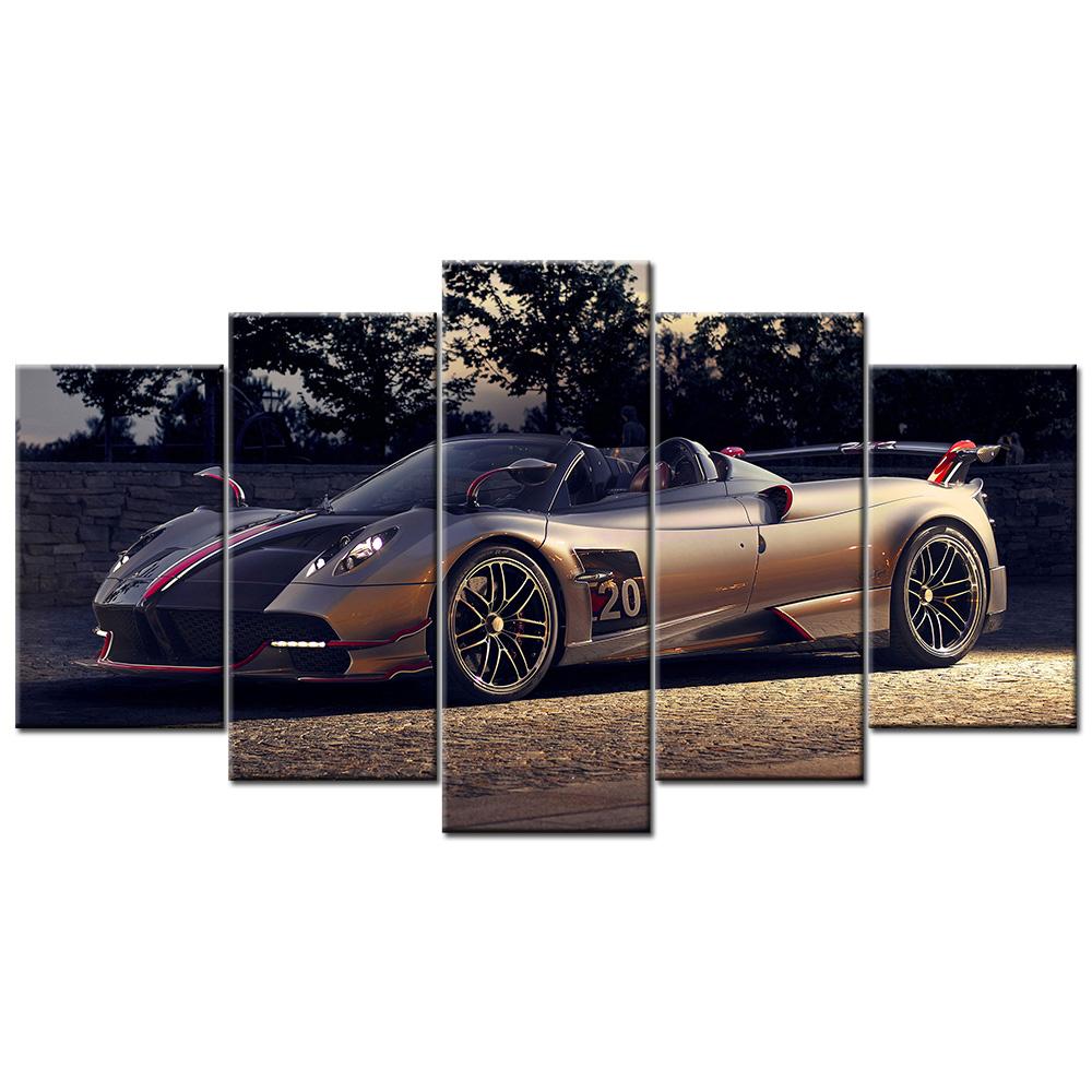 

5 Piece Modular Home Decor Poster Wall Art Pagani Huayra Roadster Canvas Paintings 20X35 20X45 20X55cm