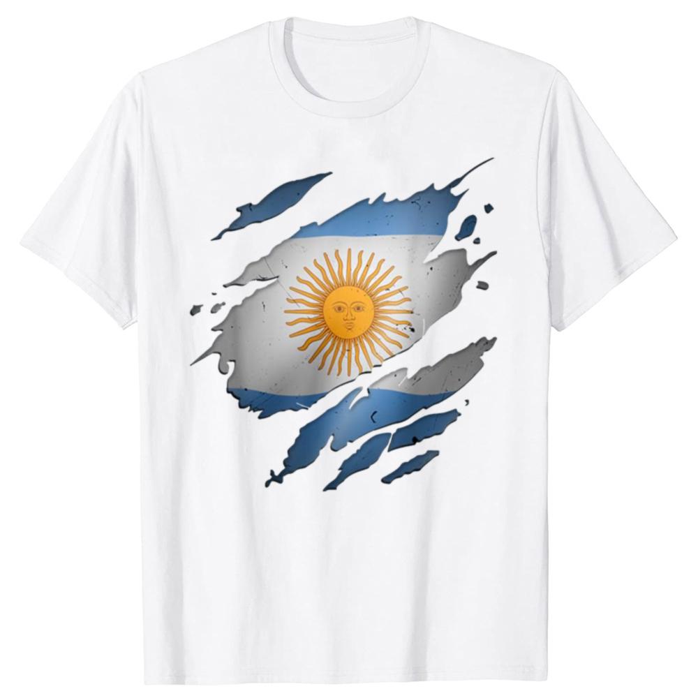 

Super Argentine Proud Argentinian Argentina Flag T Shirts Tee Tops Round Neck Short-Sleeve Fashion Tshirt Casual Basic T-shirts S