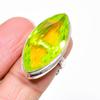 Lemon Quartz Marquise Shape Gemstone Adjustable Ring Handmade Beautiful Jewelry