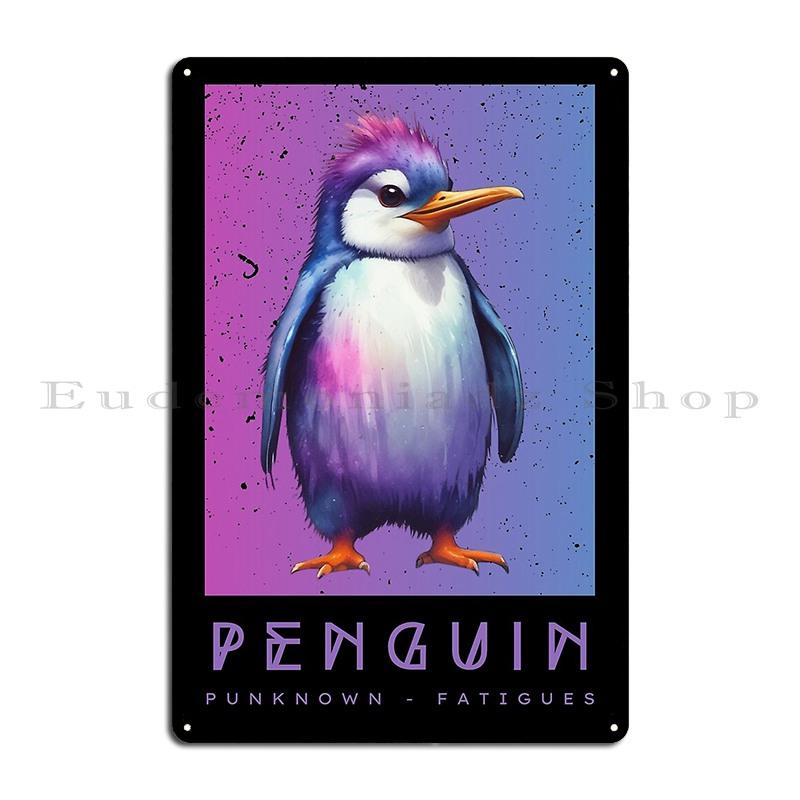 Astronaut Space Penguin Cruiser Metal Bar Decoration Designing Tin Sign Poster