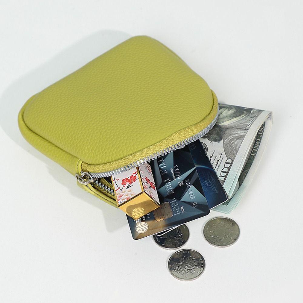 New PU Leather Women Short Wallet Solid Color Zipper Design Slim Small Wallet Large Capacity Card Bag Holder Women Men