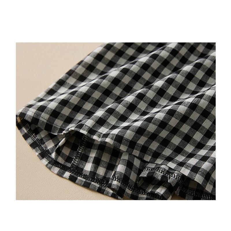 Cămașă de vară din bumbac cânepă artă retro largă cu cravată în talie, rochie de lungime medie pentru femei