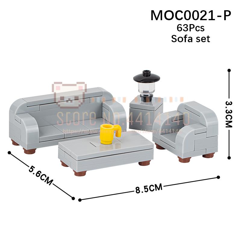 

Мебель для дома MOC Строительные блоки Городская сцена Сделай сам Кухня Кровать Диван Туалет Ванна Модель Украшение Сборка Кирпичики Игрушки Для Детей