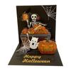 Halloween 3D Glittering Pumpkin Skull Greeting Card Hot Gold Edition Party Invitation Card Eye-Catching Design for Party