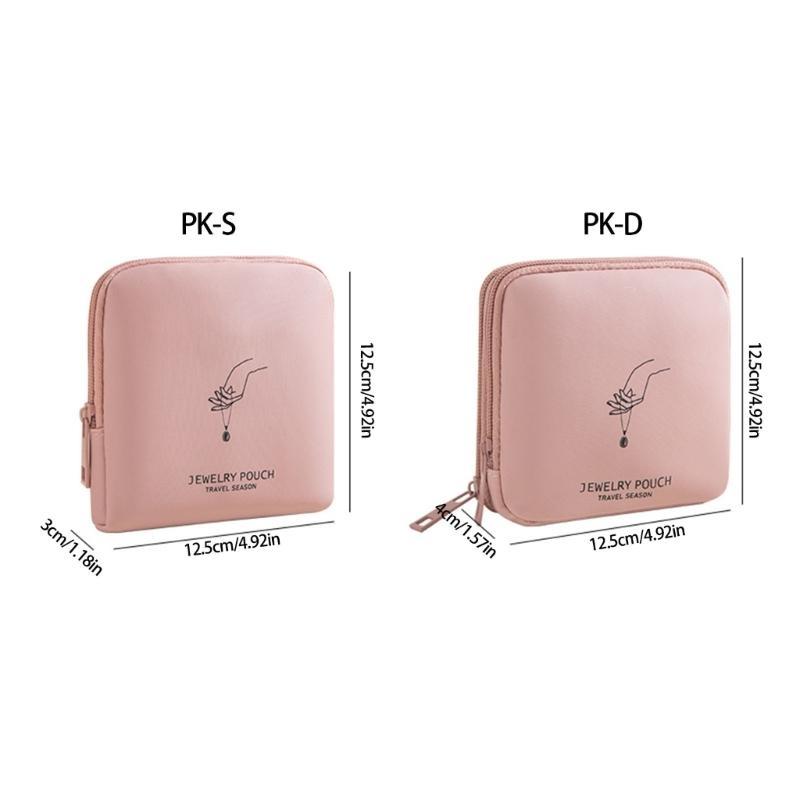 Estojo de Joias de Viagem Múltiplas Seções Impermeável Revestimento Macio Bolsa para Armazenamento de Brincos
