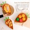 Handmade Carrot Woven Basket Sturdy Ventilated Fruit Serving Tray Decorative Carrot Shape Dried Fruit Container Office Use
