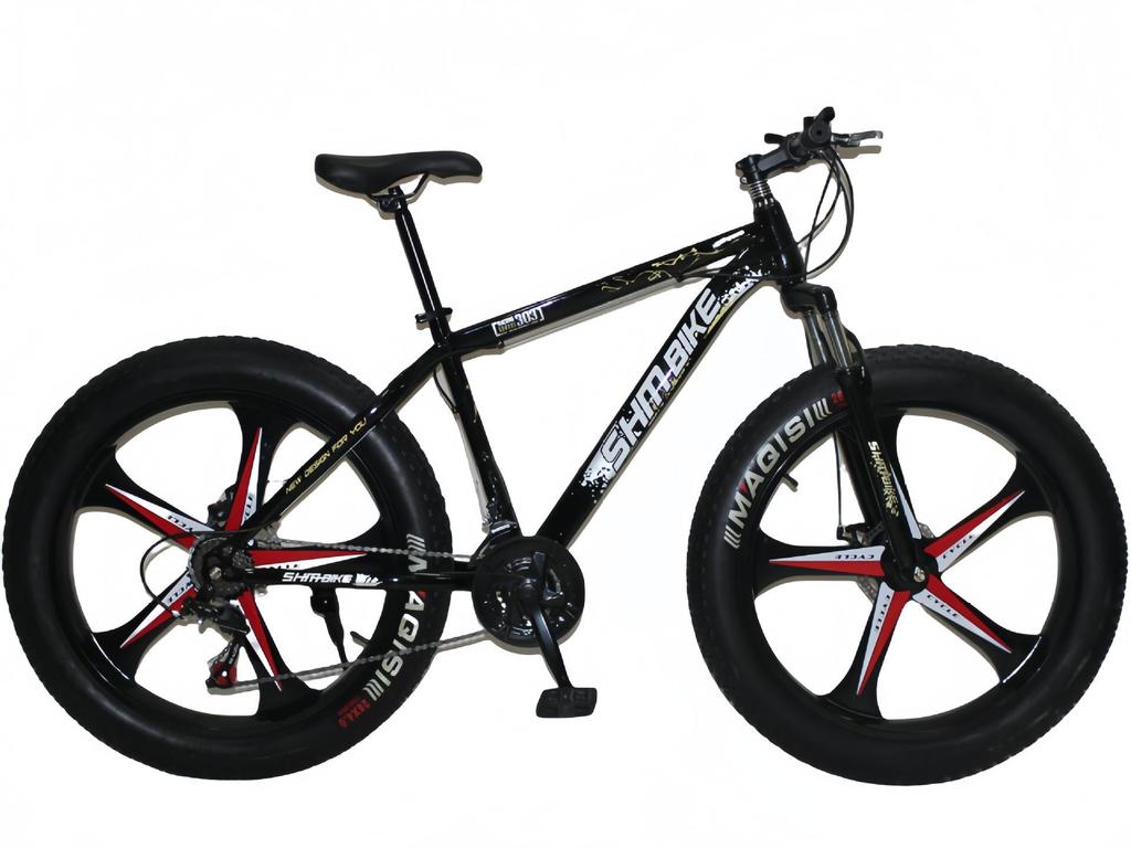 26" Snow Beach Mountain Bike with Big Tires, Variable Speed, Double Disc Brakes, and Shock Absorption