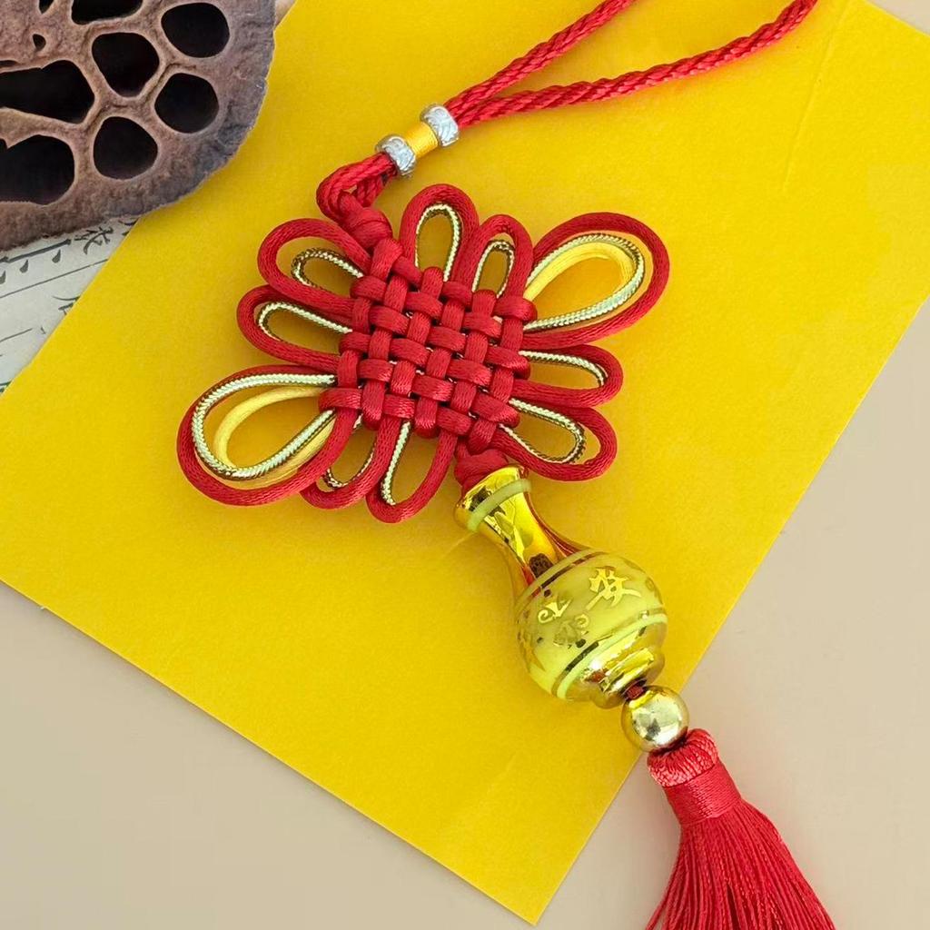 Chinese Knot Red Pendant with Tassel - Decorative Lantern Hanging Ornament for Living Room