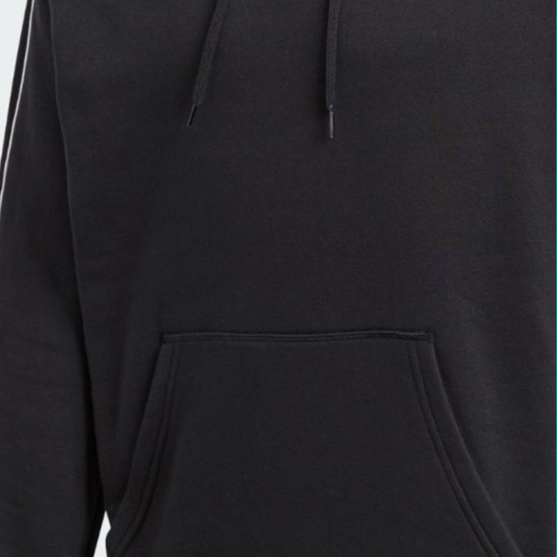 Adidas Color Block Fleece-Lined Hoodie With Long Sleeves Men Tops Black CE9068