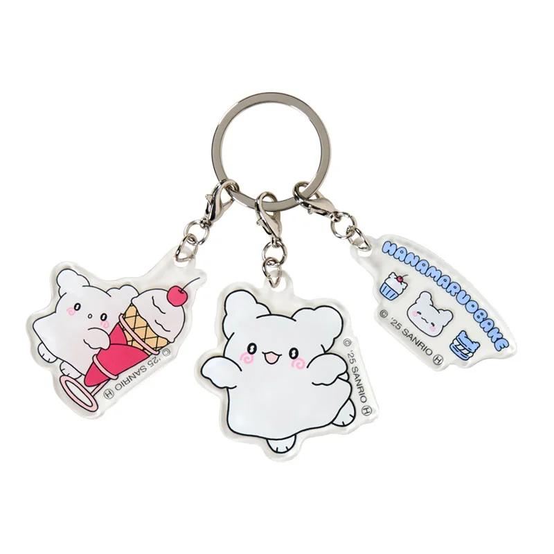 Sanrio HANAMARUOBAKE 3-piece Acrylic Keychain Blue (Pastel Sweets Pop)