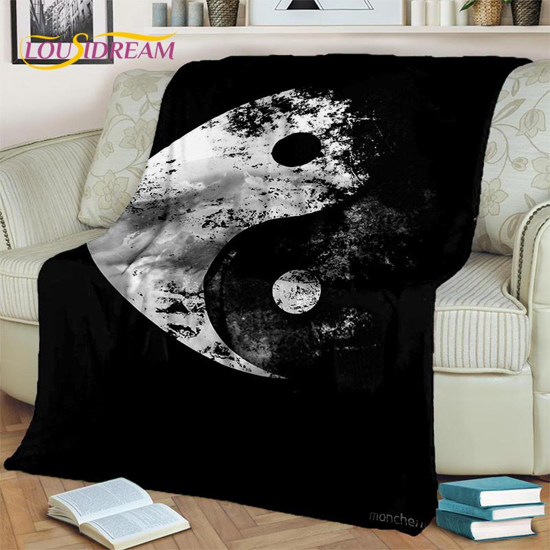 Chinese Bagua Yin Yang 3D Tai Chi Deken, Zachte Worpdeken voor Thuis Slaapkamer Bed Sofa Picknick Reizen Kantoor Dekbed Kinderen