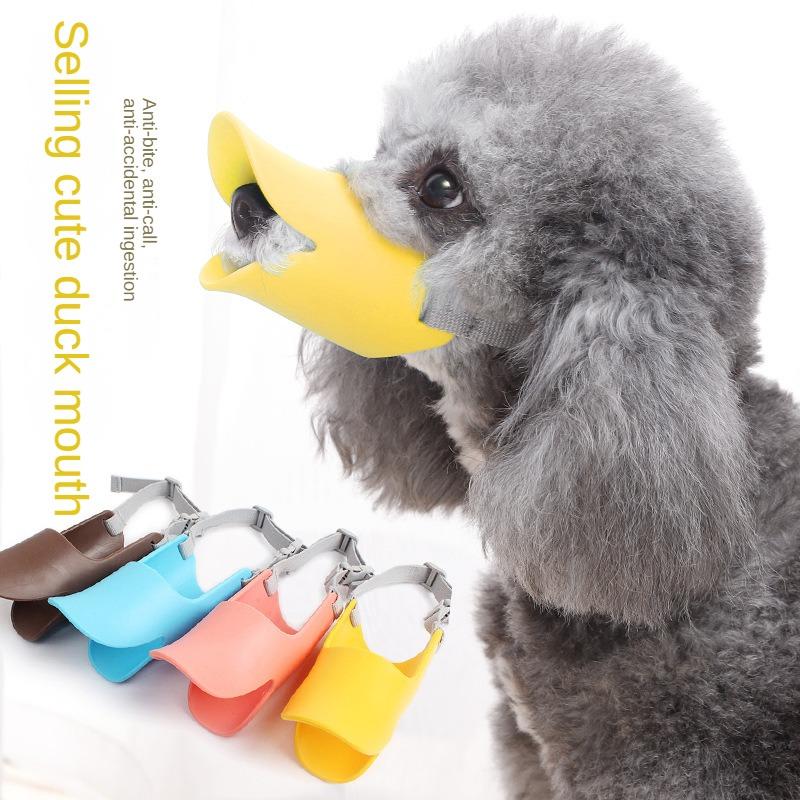 1pc Dog Muzzle Silicone Duck Muzzle Mask for Pet Dogs Anti Bite Stop Barking Small Large Dog Mouth Muzzles Pet Dog Accessories