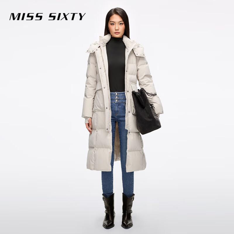 

MISS SIXTY 2025 Зимнее женское пальто из гусиного пуха со съемным капюшоном и поясом XS