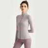 Weiman's New Sports Coat, Women's Slim and Thin Yoga Top, Long Sleeve Belt, Finger Cover, Stand-up Collar, High-end Yoga Clothes.