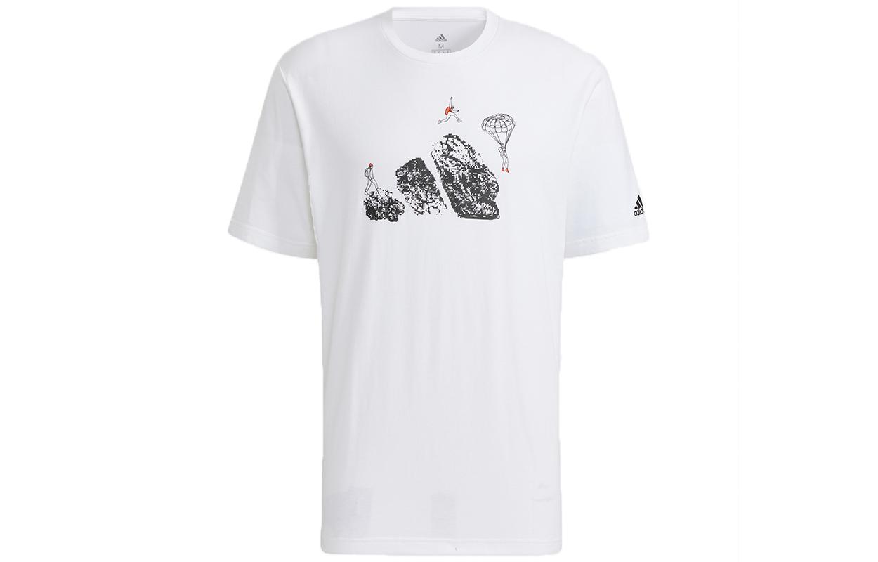 

Adidas T Shirts Men s White Crew Neck Moderate Straight Fit H20793 XL
