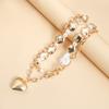 Women Imitation Pearl Heart Collarbone Chain Necklace Gold Plated Colar Choker