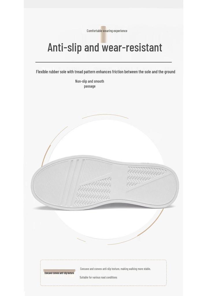 Men's No-Tie White Casual Sports Shoes - Autumn Soft Sole Fashion Sneakers