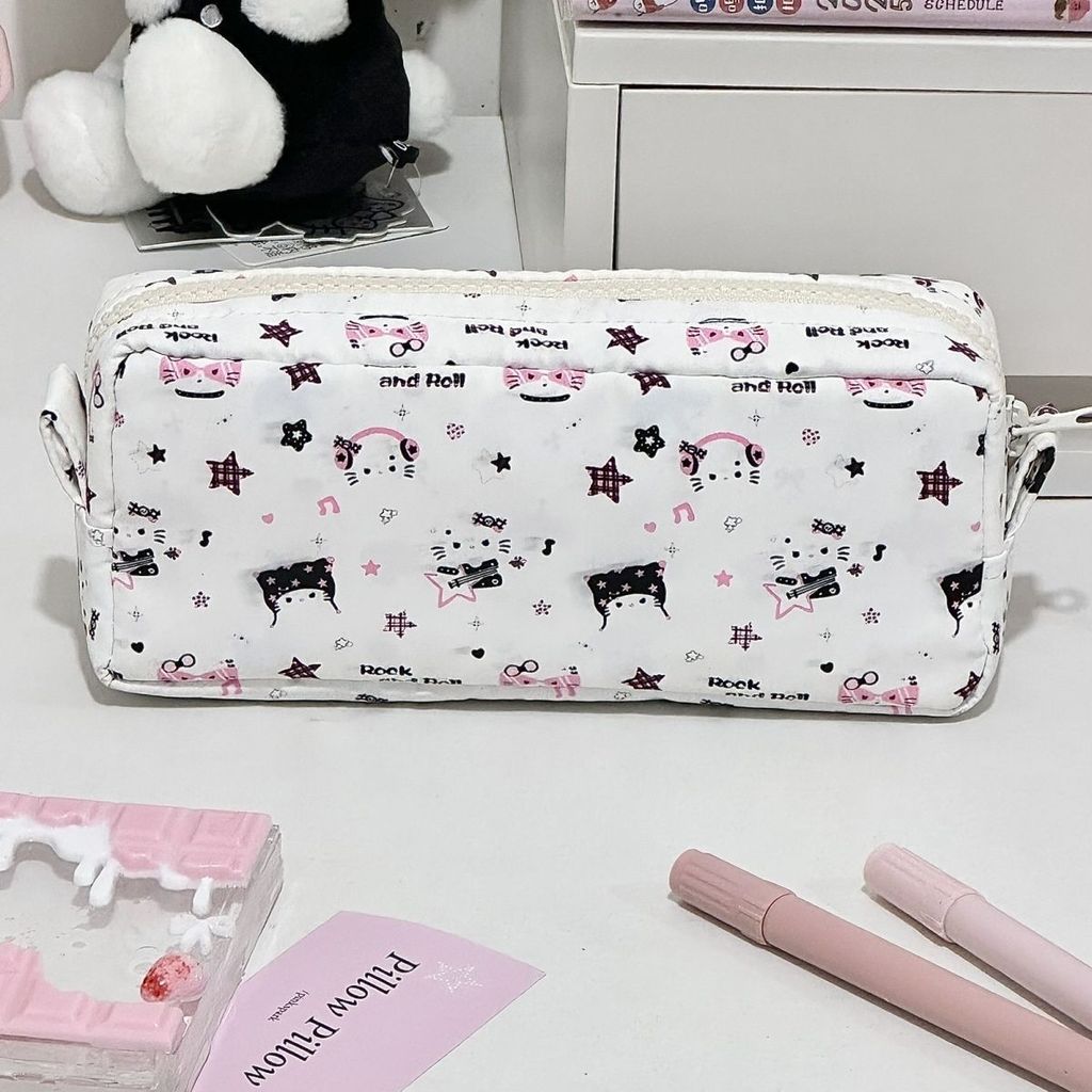 Hellokitty Canvas Pencil Case With Large Capacity For School And Office Use