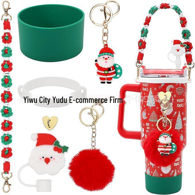 Accessori per la Stanley Cup Transfrontalieri: Set Portachiavi Fiori Colorati Fai da Te