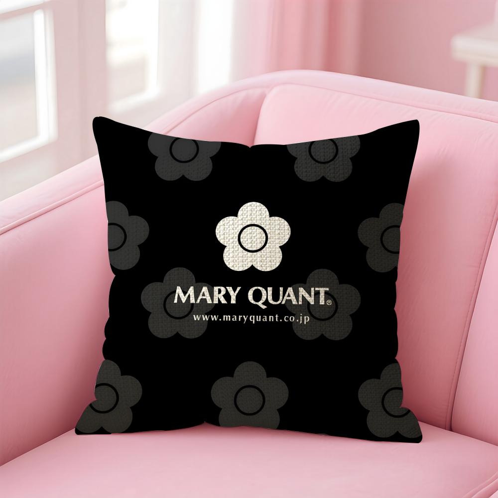 

MMary QQuant Brand Cushion Cover Natural Linen Pillow Case DoubleSided Print Decorative Sofa Pillowcase Home Decor Gift 30x30cm