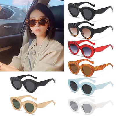 Trendy Retro Eyewear Oversized Sunglasses Thick Frame Oval Sun Glasses Sun Glasses