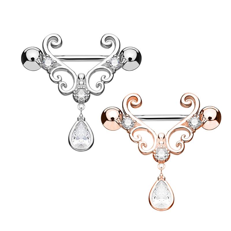 Set of 10 316L Surgical Steel Girl Nipple Rings Fashion Zircon Big Jewelry for Women for Weddings