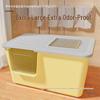 Extra Large Semi-Enclosed Cat Litter Box - Anti-Splash, Spacious Giant Toilet