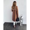 Women's Fashion Winter Solid Colour Mid-length Double-breasted Long Sleeve Woolen Coat