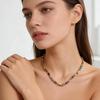 Dopamine Sugar Cube Colored Zircon Summer Eye-Catching Neck Chain Light Luxury Simple Temperament Bracelet Necklace