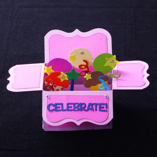 Exquisite Geschenk-Box DIY Prägung Schneiden Stirbt Geburtstag Festival Karte Kunst Dekor