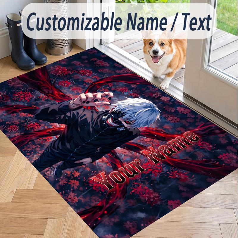 Custom Text Tokyo Ghoul Pattern Floor Rug Soft Indoor Carpet Mat Living Room Bedroom