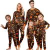 Family Matching Halloween Print Long Sleeve Pajama Set for Parents and Children