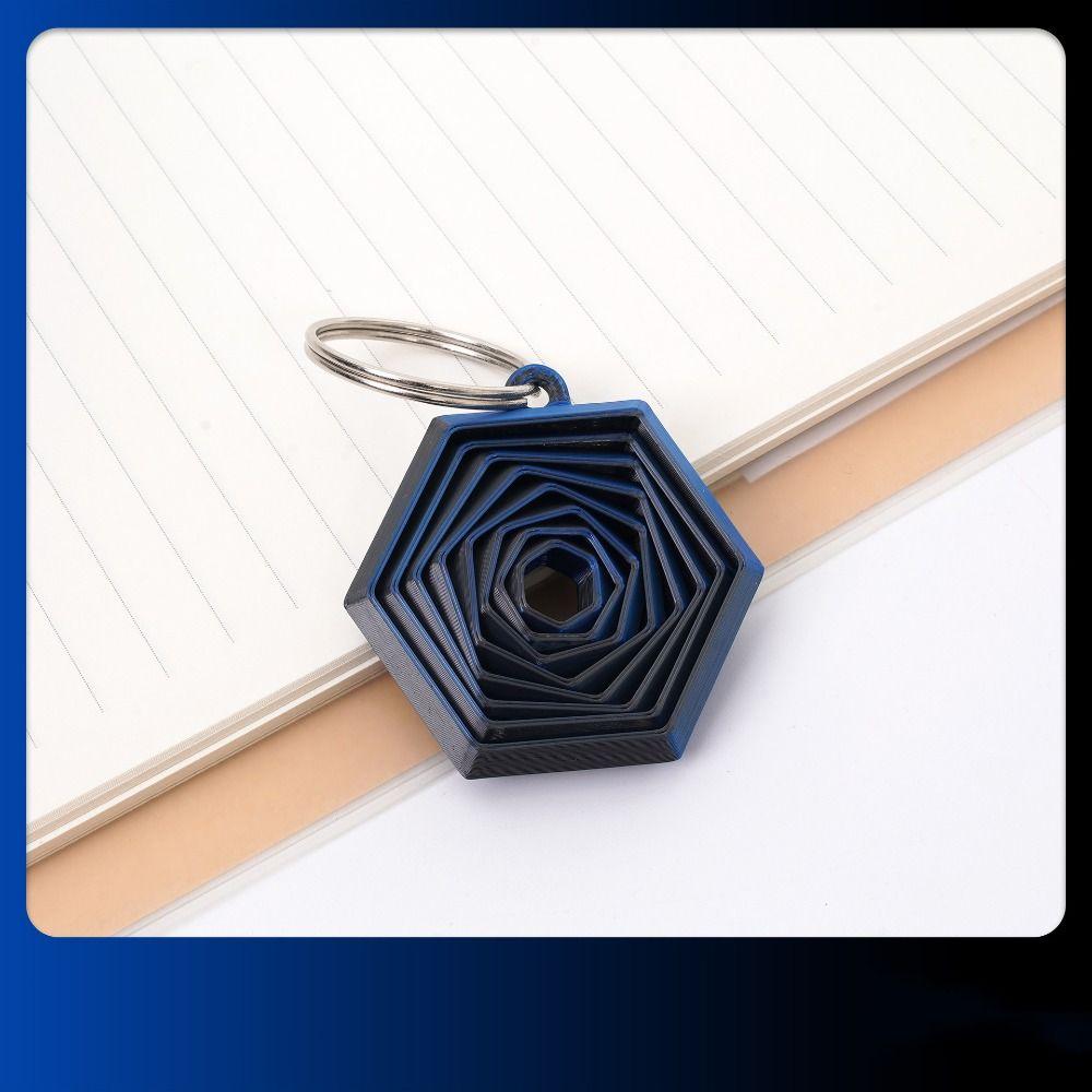 Mini 3D Printed Keychain Fractal Geometric Fidget Toy  Office Leisure Entertainment