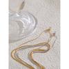 Yhpup Popular Stainless Steel Double Layer Snake Chain Stacking Necklace Pendant Water Drop Zirconia Collar Jewelry Party Gift