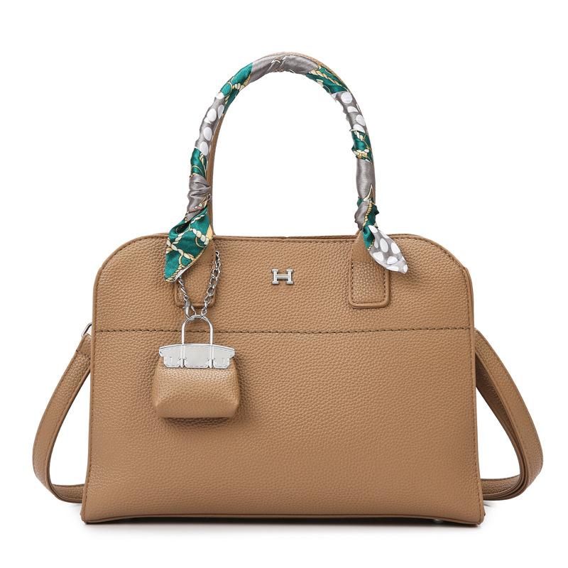 

Summer new retro large-capacity women s shoulder handbag textured messenger bag versatile tote bag single package хаки