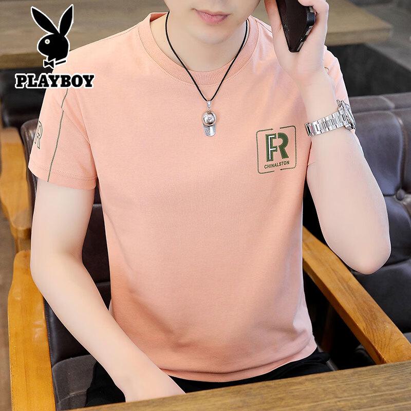 

PLAYBOY Men s Summer Short-Sleeve Cotton T-Shirt XL