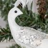 16 hüvelykes Fehér Páva Fa Dísz Mű Hosszú Farkú Csillogó Páva Csíptetős Díszek Mű Szimuláció Tollas Páva Karácsonyfa Díszítéshez