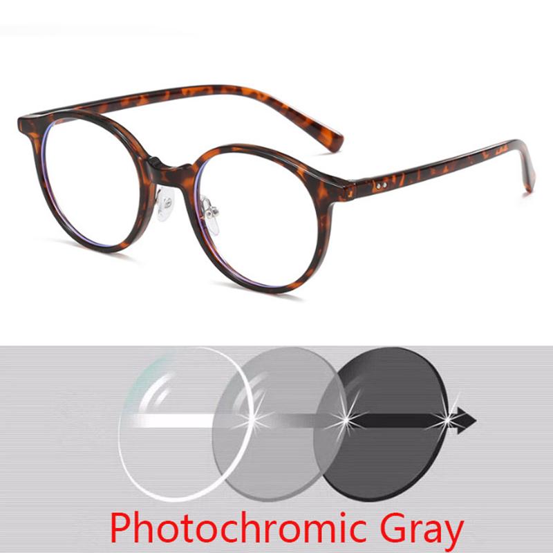 High-Quality Vintage Round Temple Frames Anti-blue Light Protectiv Eyeglasses Frame For Myopia -0.5 -0.75 -1.0 -1.5 -2.0 To -6.0