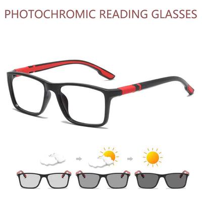 Photochromic Reading Glasses Men Fashionable Ultra Light Sporty Blue Light Blocking Eyewear Women Finished Prescription Eyeglass
