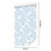 Wallpaper Flowers white, azure background for living room and bedroom 50x1000
