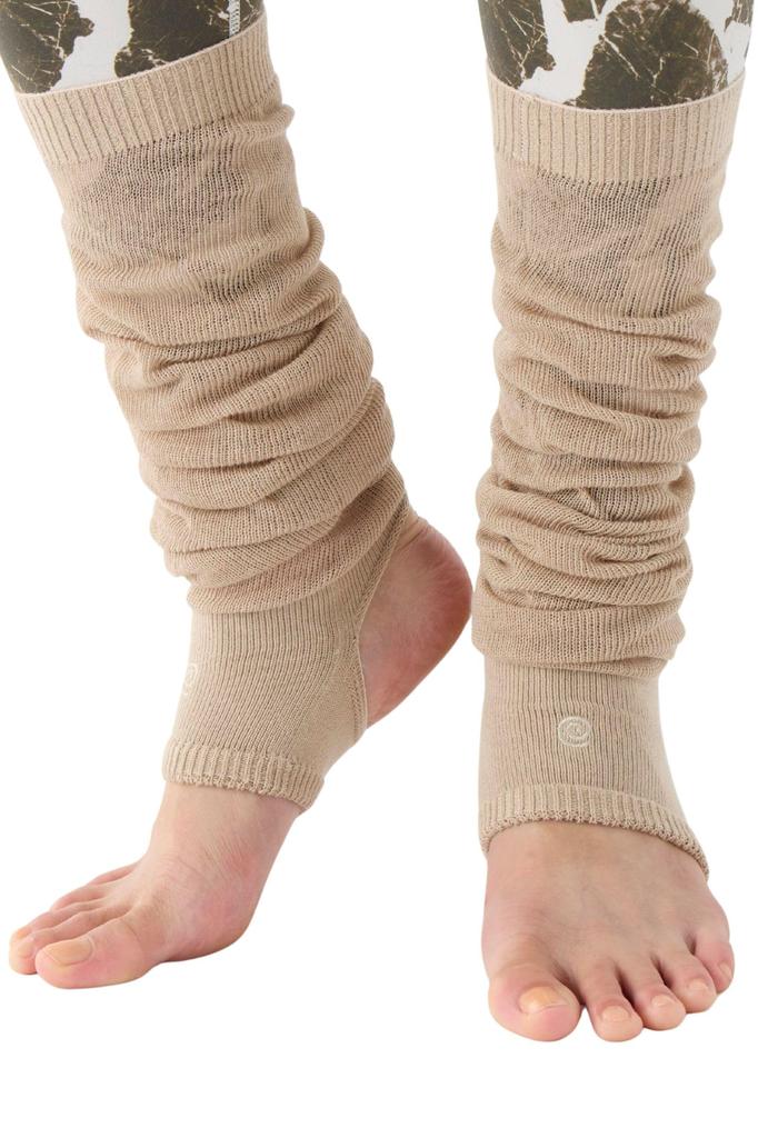 Suria Yoga Socks Made In Japan Leg Stays In One Size Fits Cappuccino [Nataraja] Warmers, Heelless, Toeless, Place, All,