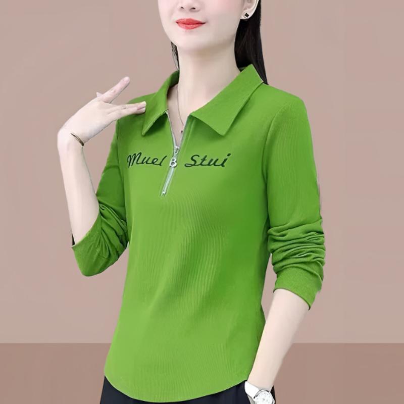 New Long Sleeve T Shirt Polo Shirt For Women Slim Fit Casual Blouse