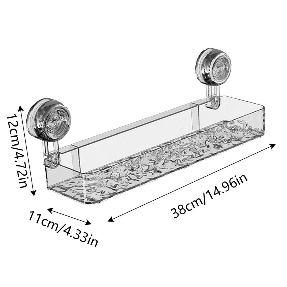 

Стеллаж для хранения на присоске, прямоугольная полка-органайзер без сверления, держатель для душа для столешницы, кухни, ванной комнаты прозрачный
