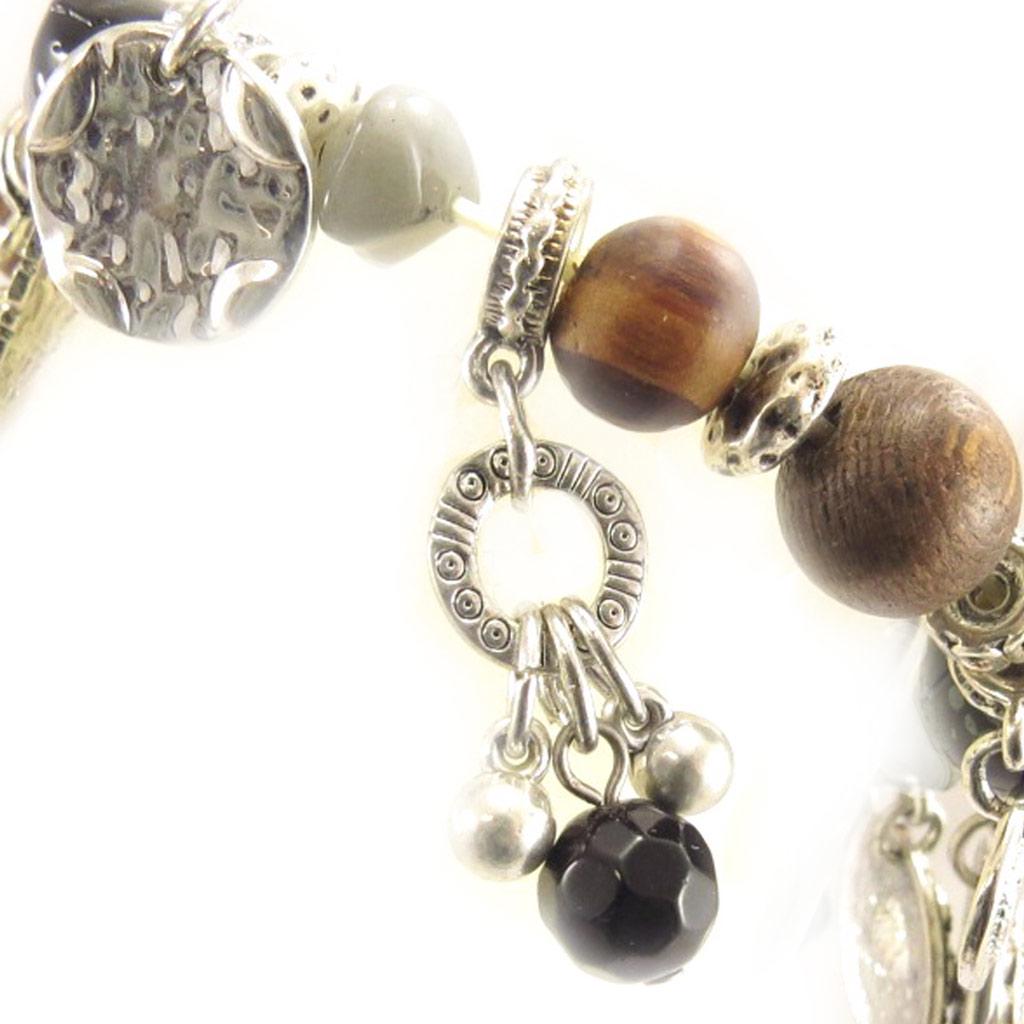 Les Trésors De Lily [C5295] - 'Babouchka' Black Brown Designer Bracelet