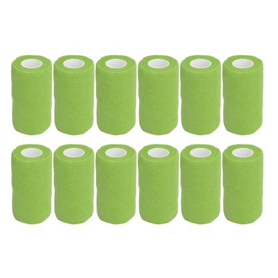 12Pcs Bandage Wrap Natural Latex Elastic Self Adhesive Wrap for Cows Dogs Horses 10cm Green