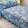 100% Cotton Thicken Quilted Bedspread King Queen Size Princess Lace Bed Skirt Pure Cotton Bed Cover Not Including Pillowcase