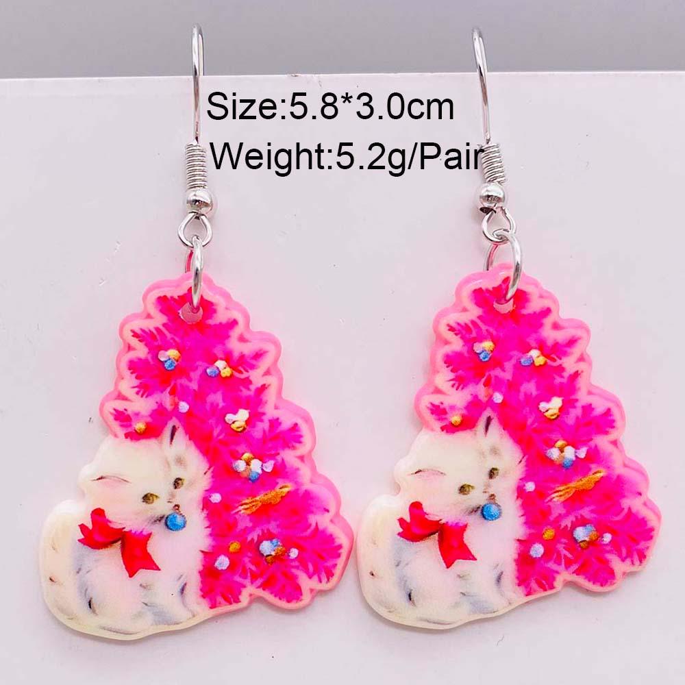 Santa Chihuahua & Kitten Christmas Earrings - European & American Holiday Ornaments